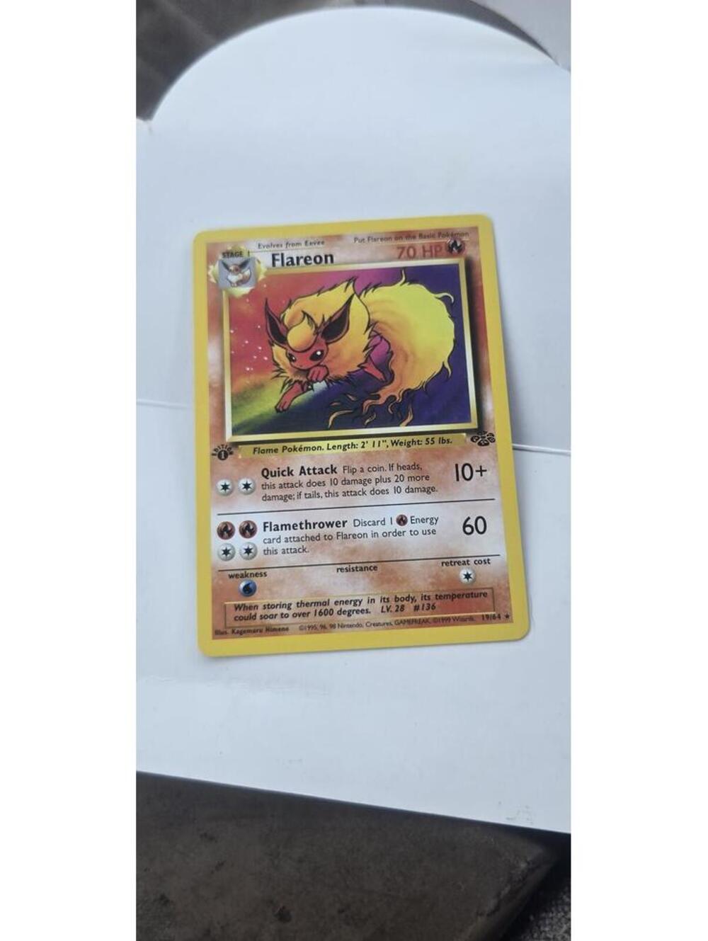 Flareon 1st Edition Pokemon Trading Card